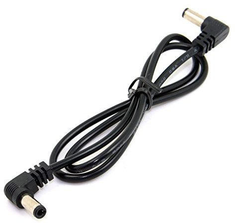 JSER DC Power 5,5 x 2,1 mm/2,5 mm Stecker auf 5,5 2,1/2,5 mm Stecker Kabel rechtwinklig 90 Grad 60 cm JSER