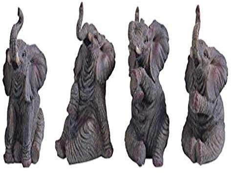 StealStreet ss-g-54134 klein Polyresin Animierter Elefanten Figur Statuen (Set von 4), 10,2 cm