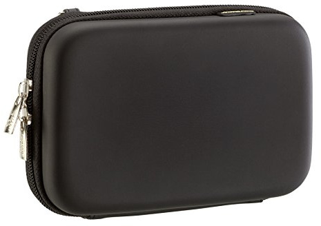 RIVACASE Festplatten/GPS Tasche bis 2.5 - Wetterbeständige Hartschale mit elastischen Band zur Sicherung und Zubehörfächern - Schwarz
