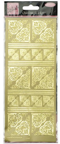 Anitas Entwurfs-Aufkleber - Keltische Herz-Ecken - Gold