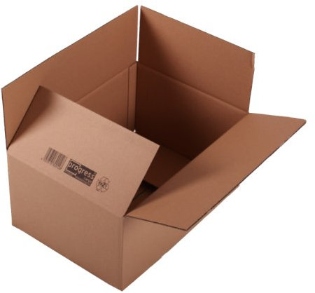 progressCARGO Wellpapp-Faltkarton PC K20.05, 2-wellig, DIN A3+, 427 x 304 x 200 mm, 10-er Pack, braun