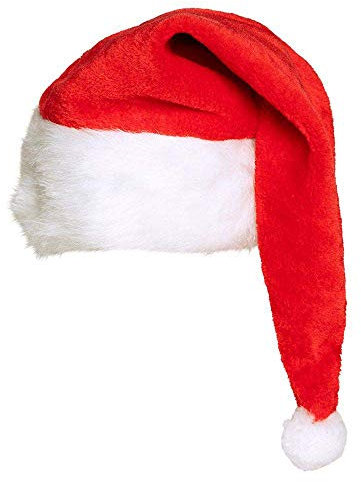 Boland 13403 - Weihnachtsmann Mütze de Luxe, für Damen und Herren, aus rot weißem Plüsch und weißem Bommel, extra lang, stimmungsvoll zu Weihnachten, Hat Santa, Mottoparty, Karneval, Party Deko