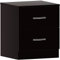 Vida Designs Large Black Bedside Cabinet, 2 Drawer With Metal Handles and Runners, Unique Anti-Bowing Drawer Support, Riano Bedroom Furniture