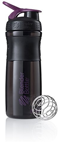 BlenderBottle Sportmixer Tritan Trinkflasche mit BlenderBall, geeignet als Protein Shaker, Eiweißshaker, Wasserflasche oder für Fitness Shakes, BPA frei, skaliert bis 760 ml, 820 ml, lila / schwarz