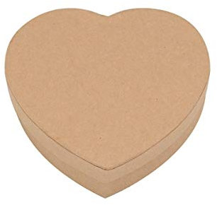 GLOREX 6 2025 092 Herz-Box, Pappe, Natur, 9.2 x 9 x 2.6 cm