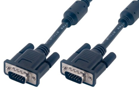 MCL 50m HD15 Male/Male 3 Coaxial and 9C SVGA Câble - Noir