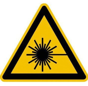 Indigos UG Aufkleber Warnung vor Laserstrahl Warnschild, 20cm - selbstklebender Sicherheits Aufkleber für Tür oder Wand - Warnschild für Gebäude, Hotel, Büro, Firma, Haus, Praxis