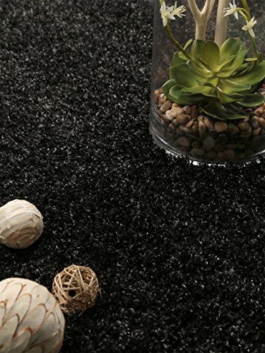 Benuta Shaggy Hochflor Teppich Cambria Anthrazit ø 160 cm rund | Langflor Teppich für Schlafzimmer und Wohnzimmer