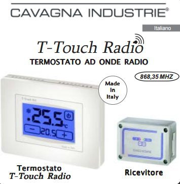 GECA 35242165 T-TOUCH RADIO TERMOSTATO DIGITALE TOUCH SCREEN C/COMANDO A ONDE