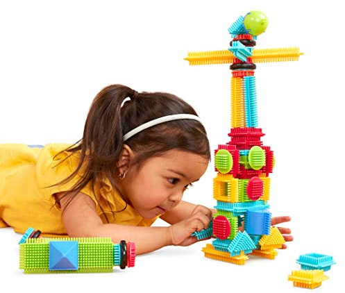 Bristle Blocks 56 Teile Bausteine Basic Set – Lernspielzeug Bauklötze mit Borsten, Motorikspielzeug – Kinder und Baby Spielzeug ab 2 Jahren