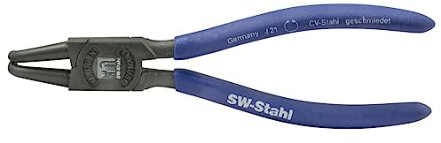 SW-Stahl 41402SB Sicherungsringzange - Innen - 175 mm Montagezange Gebogen | Präzisions-Seegeringzange aus CV-Stahl mit 90 Grad Spitze für 19-60 mm Ringe, Titan Finish und rutschfesten Griffen