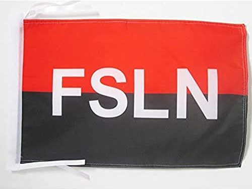 BANDERA del FRENTE SANDINISTA DE LIBERACIÓN NACIONAL 45x30cm - BANDERINA FSLN DE NICARAGUA 30 x 45 cm cordeles - AZ FLAG