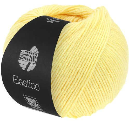 LANA GROSSA Elastico | Baumwoll-Klassiker mit leichtem Stretchanteil | Handstrickgarn aus 96% Baumwolle & 4% Polyester (Elite)| 50g Wolle zum Stricken & Häkeln | 160m Garn FB 41