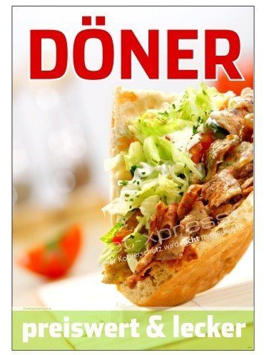 net-xpress Gastroplakat für Döner-Werbung A1, Werbeplakat Plakat Poster Döner Imbiss