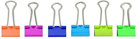 Clips Binder Multicolor 19mm 12pz