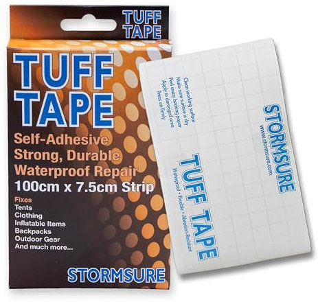 TUFF Tape Reparaturband 1m Streifen - Reparaturband für Shell-Jacken - Risse in Wasserdichten Jacken Sofort Reparieren und Abdichten mit Langlebigen, Wasserdichten, Klaren Flicken