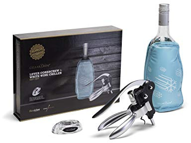 Cellardine FBCLC06 Flexicles Bottle Chiller and Lever Action Corkscrew, Stainless Steel