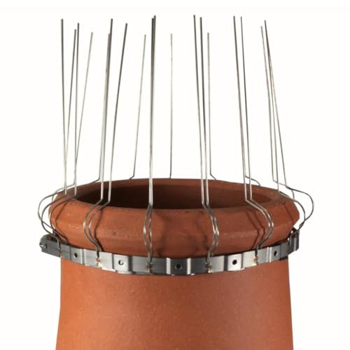 Defender Bird Spikes | Chimney Cowl Bird Guard | Stops Seagulls, Pigeons and Crows | 1 Strap Pack