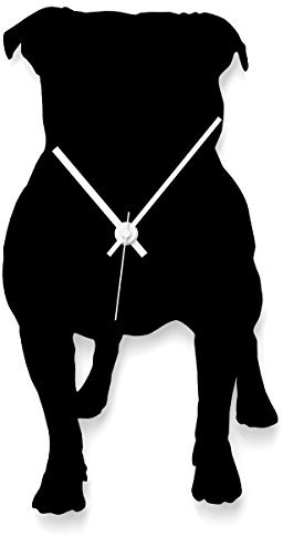 WANDKINGS Wanduhr Polly Pug aus Acrylglas, in 11 Farben erhältlich (Farbe: Uhr = Schwarz matt; Zeiger = Weiß)