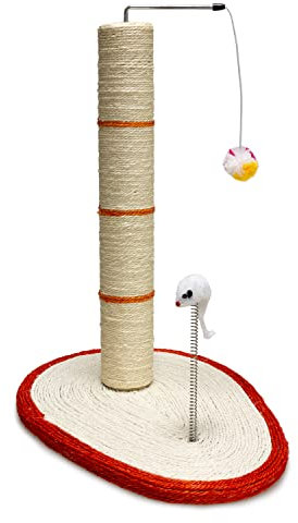 ARQUIVET Rascador para Gatos de Poste con Rata y Bola - 30 x 40 x 45 cm - Rascadores para Gatos - Arañador para Gatos - Afilador de uñas para Gatos - Accesorios para felinos