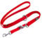 DDOXX Nylon Hundeleine - 2m, 3fach verstellbare Hundeleine für alle Hundegrößen - M (Rot)