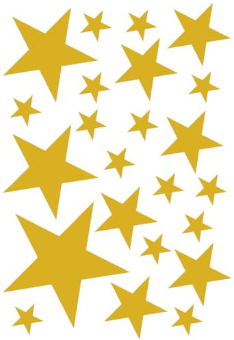 Samunshi® Sterne Aufkleber Set gefüllt 14x2,5cm6x5cm2x7,5cm1x10cm gold