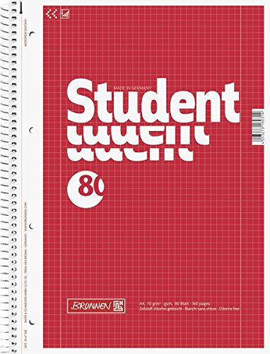 20 Brunnen Collegeblöcke Student A4 Lineatur 28 kariert , 80 Blatt weiß