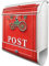 banjado® Design Briefkasten mit Postkasten Nostalgie 38,5x46,5x13cm & 2 Schlüssel - Briefkasten Stahl weiß mit Zeitungsfach pulverbeschichtet - Postkasten A4 Einwurf inkl. Montagematerial