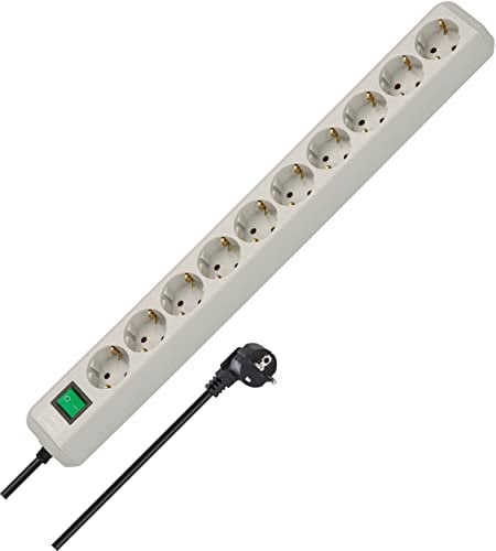 Brennenstuhl ECO Line Barre multiprise x 10 3,0 m Gris (Import Allemagne)