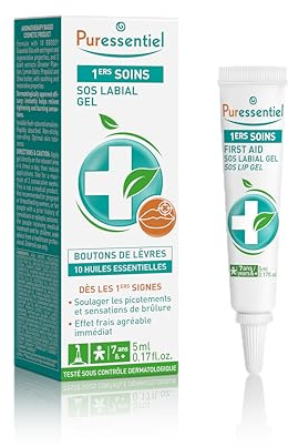 Puressentiel SOS Lip Repairing Gel - Healing Lip Product with Natural Hue - Formulated with Essential Oils and Shea Butter for Hydration - Made with Naturally Derived Ingredients - 0.16 oz