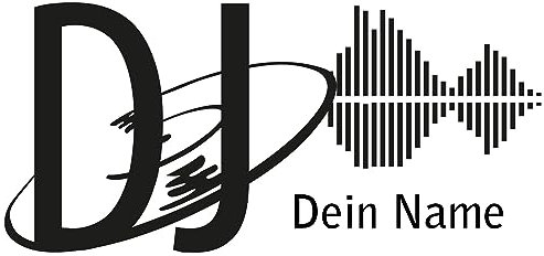 GRAZDesign Wandtattoo DJ Wunschname mit Platte und Equalizer Music Wohnzimmer - 64x30cm / 070 schwarz