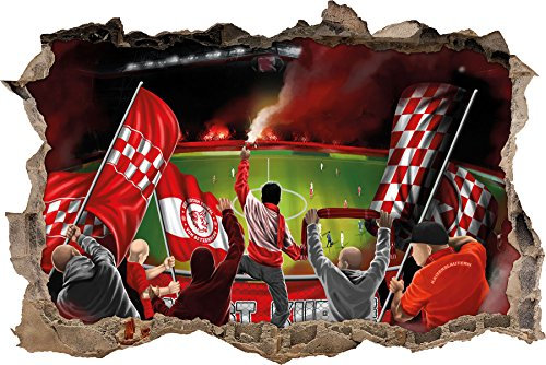 Ultras Die roten Teufel, 3D Wandsticker Format: 92x62cm, Wanddekoration