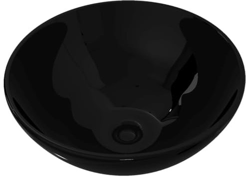 vidaXL Waschbecken Keramik Schwarz Waschschale Aufsatzwaschbecken Waschplatz