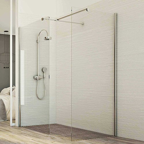 Cabine Douche Paroi 70x160 CM en verre transparent 8mm mod. Walk in Corner H198