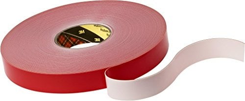 3M 4912 VHB Adhesive Tape, 25 mm x 16.5 m, 2 mm, White, Film Liner, Pack of 3