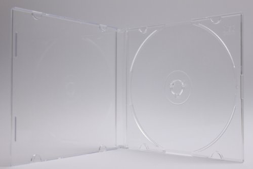 Tillmann Media CD-Leerhüllen Slimcase 5mm für 1 CD/DVD, Deckel transparent, Rückenteil transparent Frosted, Kartoninhalt: 200 Stück