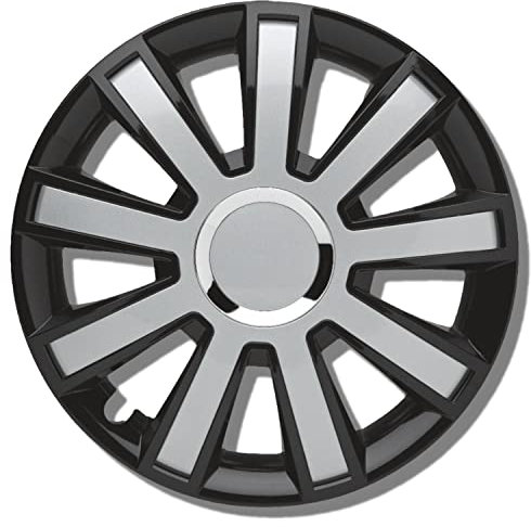 Albrecht 14 Zoll Radkappen schwarz/Silber für Stahlfelgen - Flash Radzierblenden aus hochwertigem Kunststoff - Langlebige Radblenden in originaler Albrecht Verpackung - Made in EU