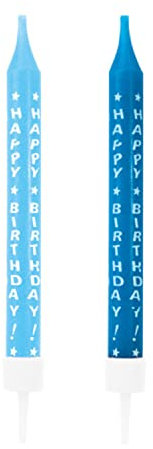 Amscan – 551518 – 10 Geburtstagskerzen, für Jungen, Blau