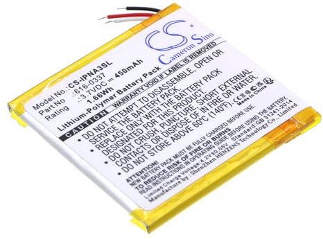 Battery for Apple iPod Nano 3rd 4GB 8GB G3 616-0311 616-0337 3.7V 450mAh