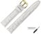 MARBURGER Uhrenarmband 20mm Leder Weiss Gold Kroko (Caiman) Prägung Mit Naht - Montage Set 5292020000220