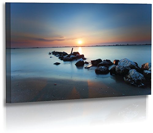 Premium - Acrylglas - Landschaftsbilder - Naturbilder - Sonnenuntergang - Italien - Meer - Venedig - Lagune - Strand - Wasser - Landschaft - Bilder - Wandbilder XXL - Bild - Acrylglasbild - Glasbild (140 cm x 80 cm)