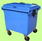 BritishBins BLUE 1100 ltr FLAT LID Wheelie Bin