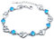 findout swarovski Element Amethyst rot, rosa, blau, weiß-Kristallherz-Silber-Armband für Frauen Mädchen. (blauen Kristall)