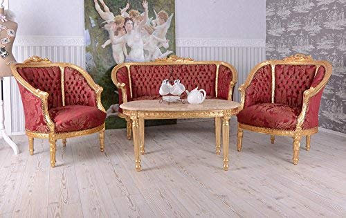 Barock Sofa Sitzgarnitur 2 1 1 Couchtisch Salon Sitzgruppe Set Möbel Wohnzimmer cat502a05 Palazzo Exklusiv