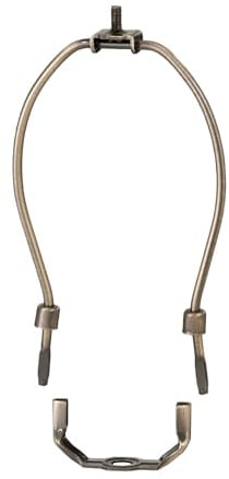 B&P Lamp® 8 Inch Heavy Duty Lamp Shade Harp Holder for Table and Floor Lamps, Antique Brass Finish
