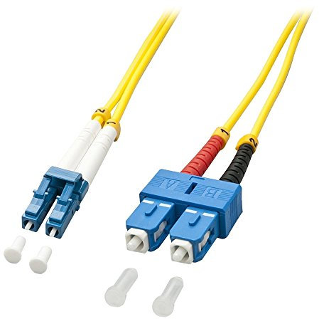 LINDY 10m OS2 LC Duplex Cable de Fibra optica Amarillo - Cable de Fibra óptica (10 m, OS2, LC, LC, Male Connector/Male Connector, Amarillo)
