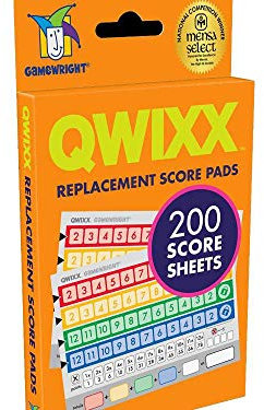 Gamewright Qwixx, Replacement Score Cards Action Game
