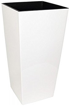 Design Blumenkübel / Pflanzkasten FINEZJA (Weiß, 25 x 25 x 46 cm)