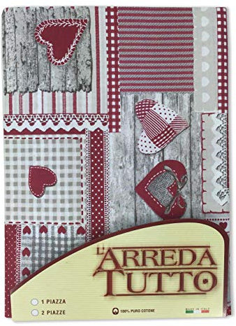 Telo ARREDO copritutto Gran Foulard copriletto COPRIDIVANO Tessuto (1 Piazza, Aprica Rosso)