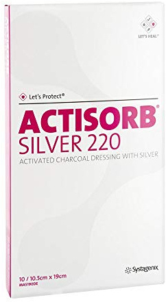 Actisorb 220 Silver 10,5x19 cm Steril Kompressen